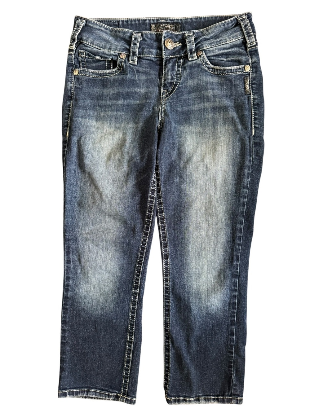 Silver Jeans Suki Mid Capri Cropped Stretch Denim Jeans Women’s 27